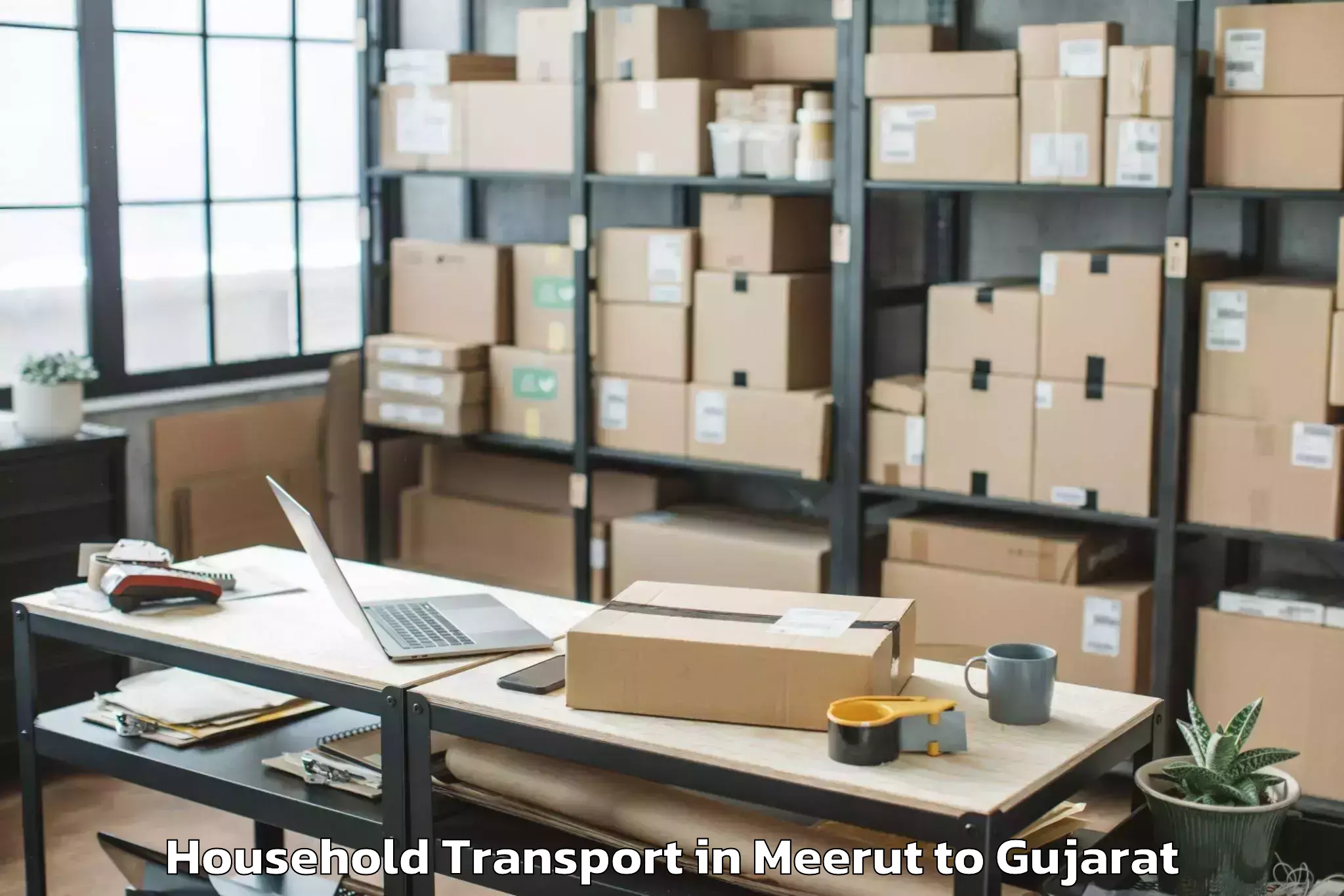 Reliable Meerut to Modasa Household Transport